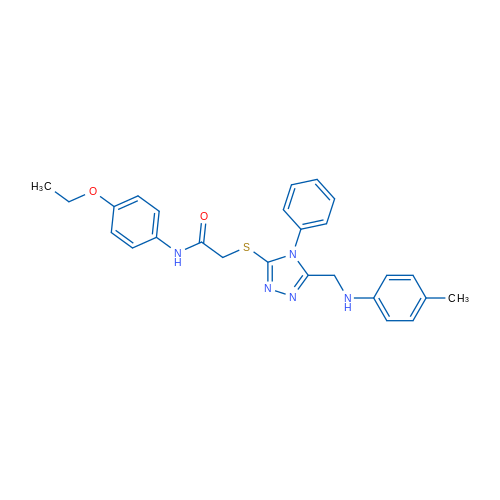 N-(4-Ethoxyphenyl)-2-((4-phenyl-5-((p-tolylamino)methyl)-4H-1,2,4-triazol-3-yl)thio)acetamide 1g