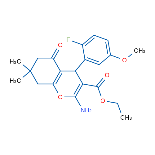 Ethyl 2-amino-4-(2-fluoro-5-methoxyphenyl)-7,7-dimethyl-5-oxo-5,6,7,8-tetrahydro-4H-chromene-3-carboxylate 1g