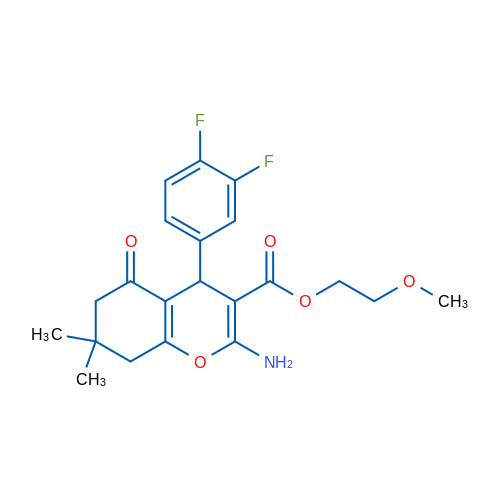 2-Methoxyethyl 2-amino-4-(3,4-difluorophenyl)-7,7-dimethyl-5-oxo-5,6,7,8-tetrahydro-4H-chromene-3-carboxylate 1g