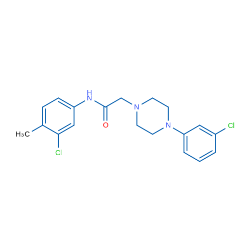 N-(3-Chloro-4-methylphenyl)-2-(4-(3-chlorophenyl)piperazin-1-yl)acetamide 1g