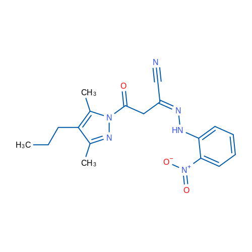 (E)-2-(3,5-Dimethyl-4-propyl-1H-pyrazol-1-yl)-N-(2-nitrophenyl)-2-oxoethanecarbohydrazonoyl cyanide 1g