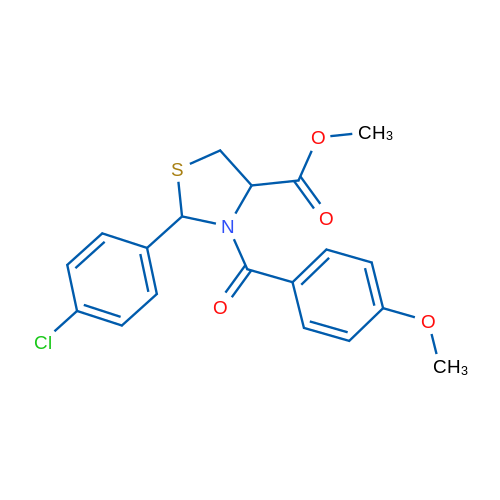 Methyl 2-(4-chlorophenyl)-3-(4-methoxybenzoyl)-1,3-thiazolidine-4-carboxylate 1g