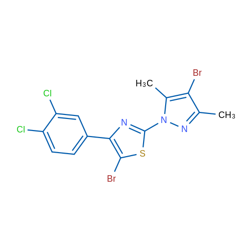 5-Bromo-2-(4-bromo-3,5-dimethyl-1H-pyrazol-1-yl)-4-(3,4-dichlorophenyl)-1,3-thiazole 1g