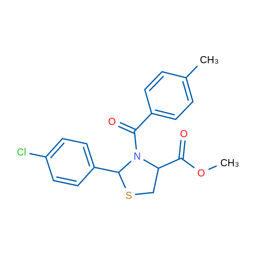 Methyl 2-(4-chlorophenyl)-3-(4-methylbenzoyl)-1,3-thiazolidine-4-carboxylate 1g