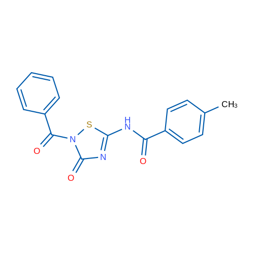 N-(2-Benzoyl-3-oxo-2,3-dihydro-1,2,4-thiadiazol-5-yl)-4-methylbenzamide 1g