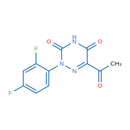 6-Acetyl-2-(2,4-difluorophenyl)-2,3,4,5-tetrahydro-1,2,4-triazine-3,5-dione 1g