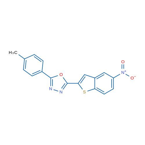 2-(4-Methylphenyl)-5-(5-nitro-1-benzothiophen-2-yl)-1,3,4-oxadiazole 1g