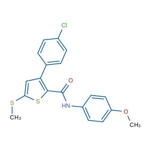 3-(4-Chlorophenyl)-N-(4-methoxyphenyl)-5-(methylsulfanyl)thiophene-2-carboxamide 1g