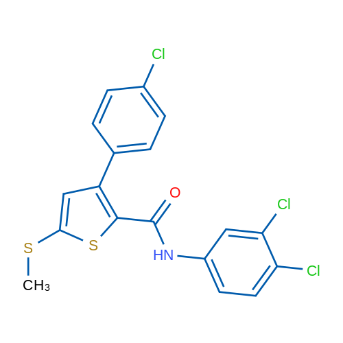 3-(4-Chlorophenyl)-N-(3,4-dichlorophenyl)-5-(methylsulfanyl)thiophene-2-carboxamide 1g