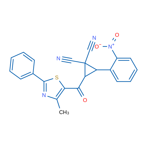 2-(4-Methyl-2-phenyl-1,3-thiazole-5-carbonyl)-3-(2-nitrophenyl)cyclopropane-1,1-dicarbonitrile 1g