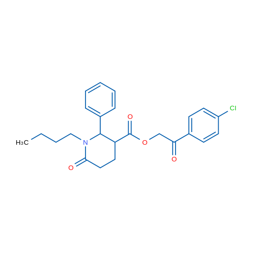 2-(4-Chlorophenyl)-2-oxoethyl 1-butyl-6-oxo-2-phenylpiperidine-3-carboxylate 1g