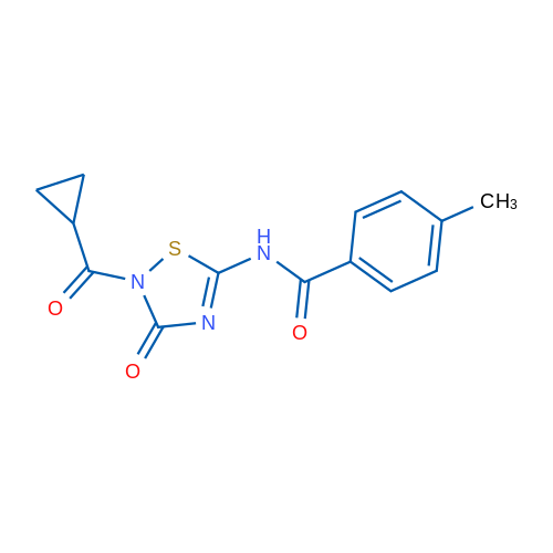 N-(2-Cyclopropanecarbonyl-3-oxo-2,3-dihydro-1,2,4-thiadiazol-5-yl)-4-methylbenzamide 1g