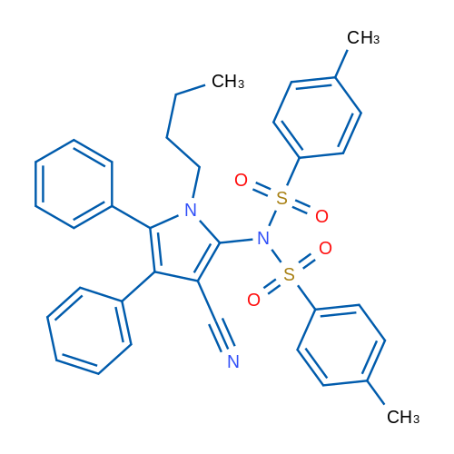 N-(1-Butyl-3-cyano-4,5-diphenyl-1H-pyrrol-2-yl)-4-methyl-N-(4-methylbenzenesulfonyl)benzene-1-sulfonamide 1g