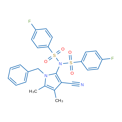 N-(1-Benzyl-3-cyano-4,5-dimethyl-1H-pyrrol-2-yl)-4-fluoro-N-(4-fluorobenzenesulfonyl)benzene-1-sulfonamide 1g