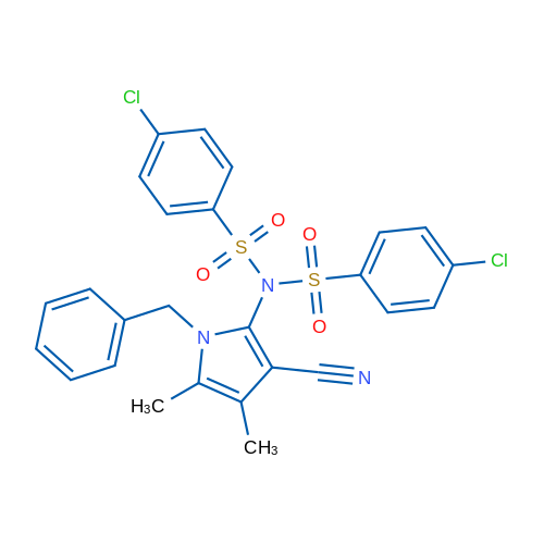 N-(1-Benzyl-3-cyano-4,5-dimethyl-1H-pyrrol-2-yl)-4-chloro-N-(4-chlorobenzenesulfonyl)benzene-1-sulfonamide 1g
