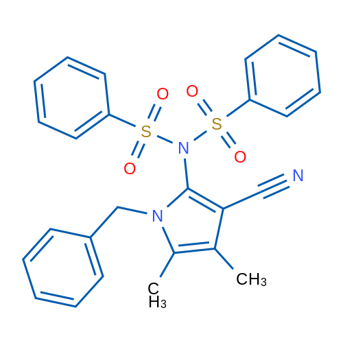 N-(Benzenesulfonyl)-N-(1-benzyl-3-cyano-4,5-dimethyl-1H-pyrrol-2-yl)benzenesulfonamide 1g