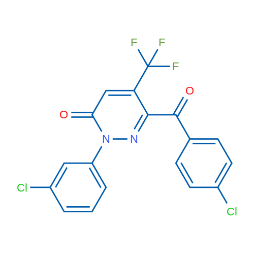 6-(4-Chlorobenzoyl)-2-(3-chlorophenyl)-5-(trifluoromethyl)-2,3-dihydropyridazin-3-one 1g