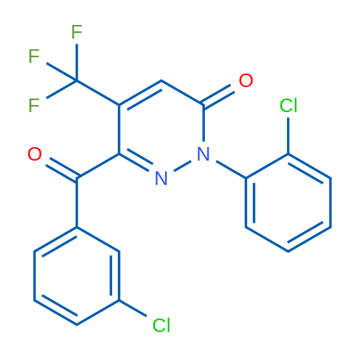 6-(3-Chlorobenzoyl)-2-(2-chlorophenyl)-5-(trifluoromethyl)-2,3-dihydropyridazin-3-one 1g