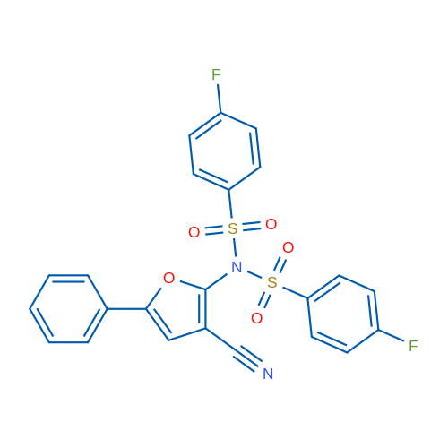 N-(3-Cyano-5-phenylfuran-2-yl)-4-fluoro-N-(4-fluorobenzenesulfonyl)benzene-1-sulfonamide 1g