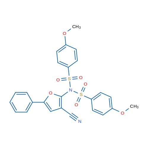 N-(3-Cyano-5-phenylfuran-2-yl)-4-methoxy-N-(4-methoxybenzenesulfonyl)benzene-1-sulfonamide 1g