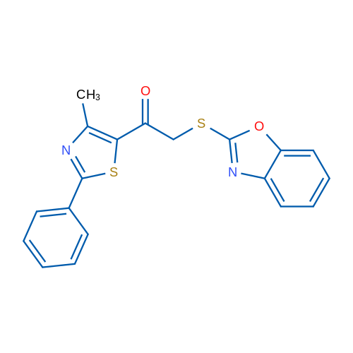 2-(1,3-Benzoxazol-2-ylsulfanyl)-1-(4-methyl-2-phenyl-1,3-thiazol-5-yl)ethan-1-one 1g