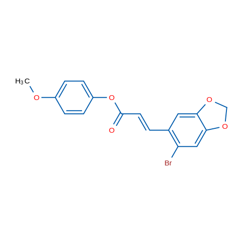 4-Methoxyphenyl (2E)-3-(6-bromo-2H-1,3-benzodioxol-5-yl)prop-2-enoate 1g