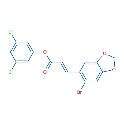 3,5-Dichlorophenyl (2E)-3-(6-bromo-2H-1,3-benzodioxol-5-yl)prop-2-enoate 1g