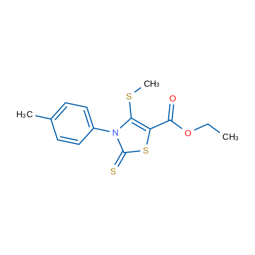 Ethyl 3-(4-methylphenyl)-4-(methylsulfanyl)-2-sulfanylidene-2,3-dihydro-1,3-thiazole-5-carboxylate 1g