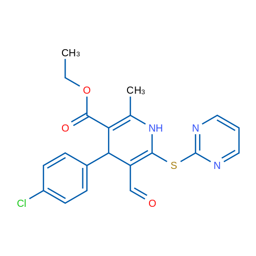 Ethyl 4-(4-chlorophenyl)-5-formyl-2-methyl-6-(pyrimidin-2-ylsulfanyl)-1,4-dihydropyridine-3-carboxylate 1g