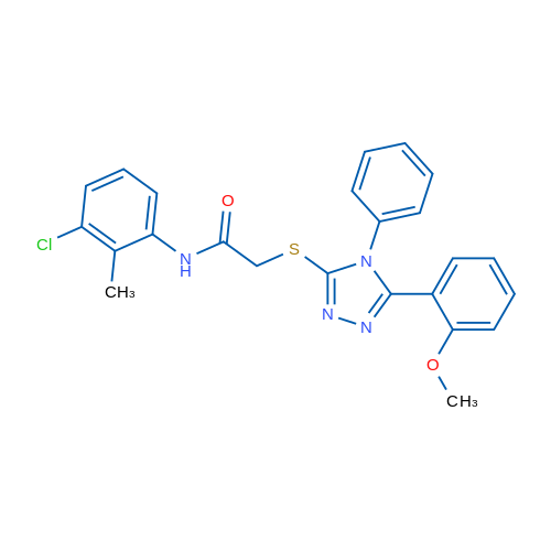 N-(3-Chloro-2-methylphenyl)-2-((5-(2-methoxyphenyl)-4-phenyl-4H-1,2,4-triazol-3-yl)thio)acetamide 1g