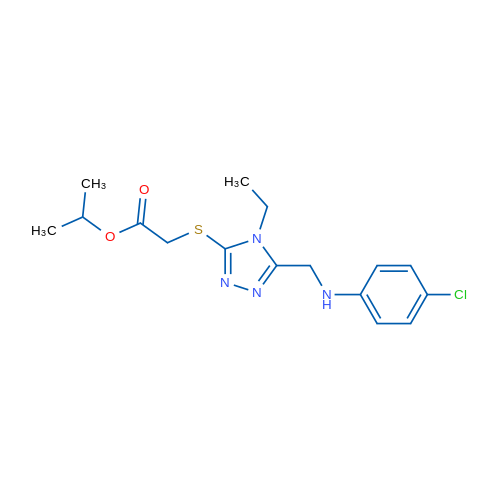 Isopropyl 2-((5-(((4-chlorophenyl)amino)methyl)-4-ethyl-4H-1,2,4-triazol-3-yl)thio)acetate 1g