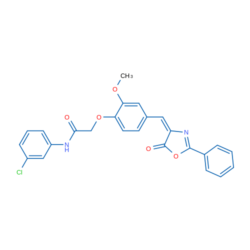 N-(3-Chlorophenyl)-2-(2-methoxy-4-((5-oxo-2-phenyloxazol-4(5H)-ylidene)methyl)phenoxy)acetamide 1g