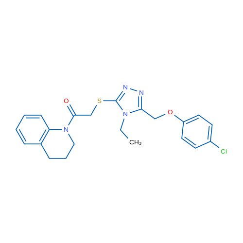 2-((5-((4-Chlorophenoxy)methyl)-4-ethyl-4H-1,2,4-triazol-3-yl)thio)-1-(3,4-dihydroquinolin-1(2H)-yl)ethanone 1g