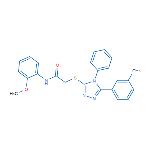 N-(2-Methoxyphenyl)-2-((4-phenyl-5-(m-tolyl)-4H-1,2,4-triazol-3-yl)thio)acetamide 1g