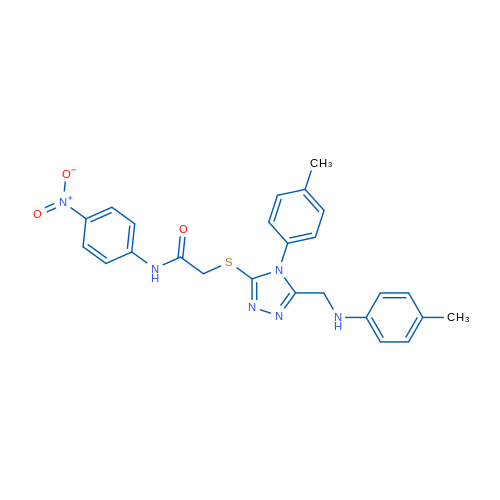 N-(4-Nitrophenyl)-2-((4-(p-tolyl)-5-((p-tolylamino)methyl)-4H-1,2,4-triazol-3-yl)thio)acetamide 1g