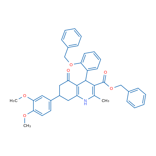 Benzyl 4-(2-(benzyloxy)phenyl)-7-(3,4-dimethoxyphenyl)-2-methyl-5-oxo-1,4,5,6,7,8-hexahydroquinoline-3-carboxylate 1g