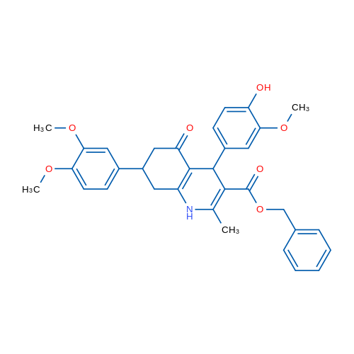 Benzyl 7-(3,4-dimethoxyphenyl)-4-(4-hydroxy-3-methoxyphenyl)-2-methyl-5-oxo-1,4,5,6,7,8-hexahydroquinoline-3-carboxylate 1g
