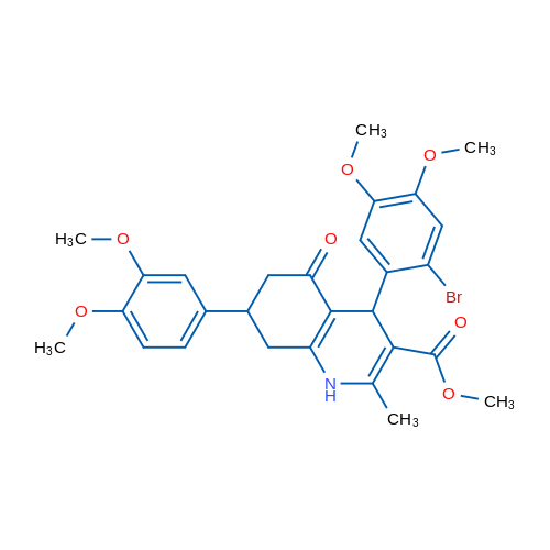 Methyl 4-(2-bromo-4,5-dimethoxyphenyl)-7-(3,4-dimethoxyphenyl)-2-methyl-5-oxo-1,4,5,6,7,8-hexahydroquinoline-3-carboxylate 1g