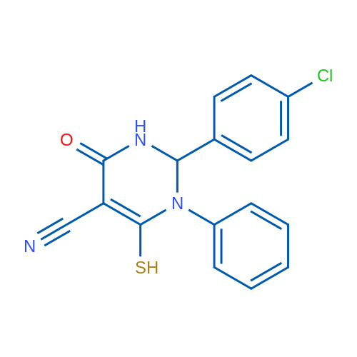 2-(4-Chlorophenyl)-6-mercapto-4-oxo-1-phenyl-1,2,3,4-tetrahydropyrimidine-5-carbonitrile 1g