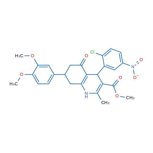 Methyl 4-(2-chloro-5-nitrophenyl)-7-(3,4-dimethoxyphenyl)-2-methyl-5-oxo-1,4,5,6,7,8-hexahydroquinoline-3-carboxylate 1g