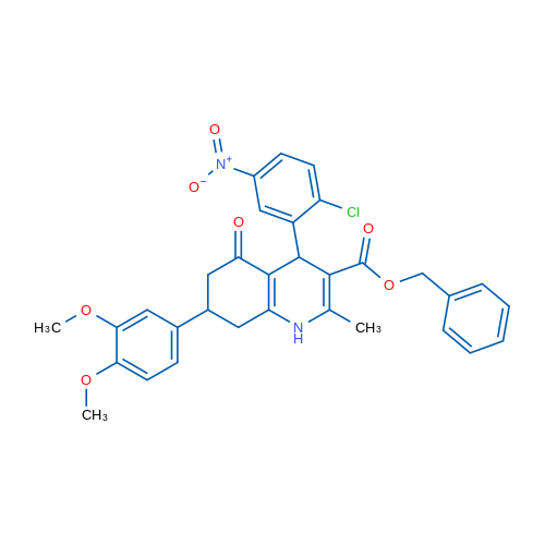 Benzyl 4-(2-chloro-5-nitrophenyl)-7-(3,4-dimethoxyphenyl)-2-methyl-5-oxo-1,4,5,6,7,8-hexahydroquinoline-3-carboxylate 1g
