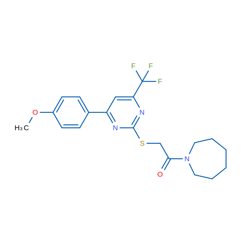 1-(Azepan-1-yl)-2-((4-(4-methoxyphenyl)-6-(trifluoromethyl)pyrimidin-2-yl)thio)ethanone 1g