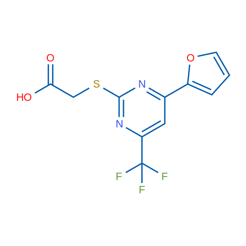 2-((4-(Furan-2-yl)-6-(trifluoromethyl)pyrimidin-2-yl)thio)acetic acid 5g