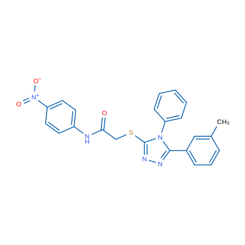 N-(4-Nitrophenyl)-2-((4-phenyl-5-(m-tolyl)-4H-1,2,4-triazol-3-yl)thio)acetamide 1g