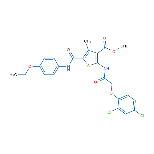 Methyl 2-(2-(2,4-dichlorophenoxy)acetamido)-5-((4-ethoxyphenyl)carbamoyl)-4-methylthiophene-3-carboxylate 1g