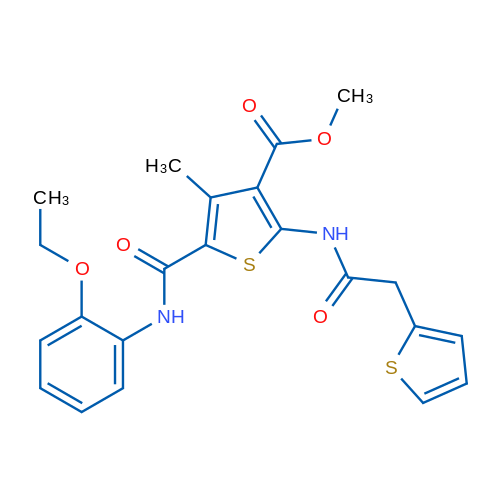 Methyl 5-((2-ethoxyphenyl)carbamoyl)-4-methyl-2-(2-(thiophen-2-yl)acetamido)thiophene-3-carboxylate 1g