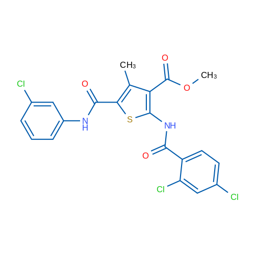 Methyl 5-((3-chlorophenyl)carbamoyl)-2-(2,4-dichlorobenzamido)-4-methylthiophene-3-carboxylate 1g