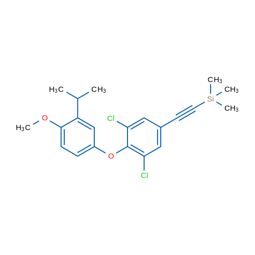 ((3,5-Dichloro-4-(3-isopropyl-4-methoxyphenoxy)phenyl)ethynyl)trimethylsilane 1g