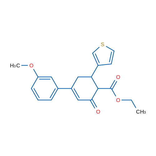 Ethyl 4-(3-methoxyphenyl)-2-oxo-6-(thiophen-3-yl)cyclohex-3-ene-1-carboxylate 1g