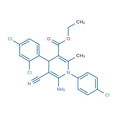 Ethyl 6-amino-1-(4-chlorophenyl)-5-cyano-4-(2,4-dichlorophenyl)-2-methyl-1,4-dihydropyridine-3-carboxylate 1g